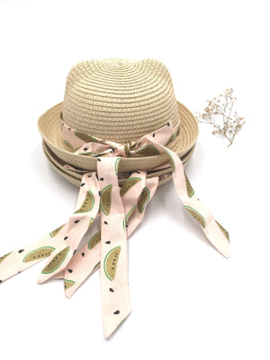 Chapeau de paille pastèque - Crapaud Chou, le cadeau de naissance original et personnalisé
