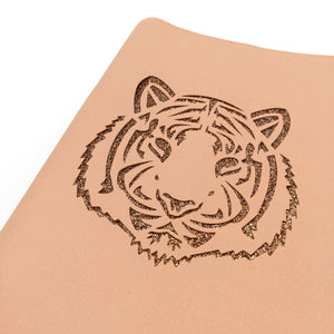 Protège carnet de santé Tigre en simili cuir beige - Crapaud Chou, le cadeau de naissance original et personnalisé